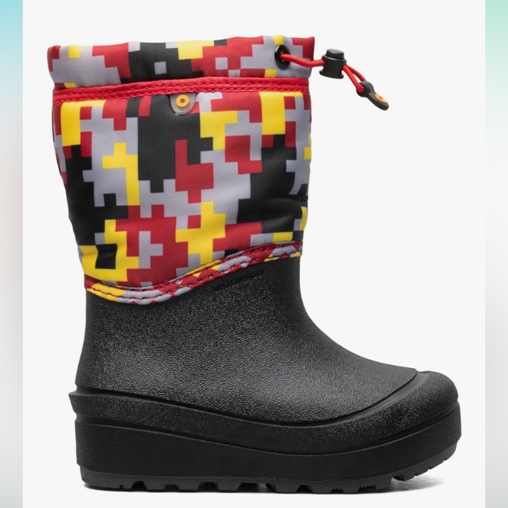 Bogs Kids Waterproof Winter Boots – Size 1 – Pixel Print